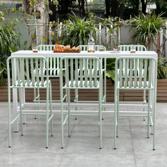 SOF Contemporary White Aluminum Alloy Outdoor Bar Table for Six