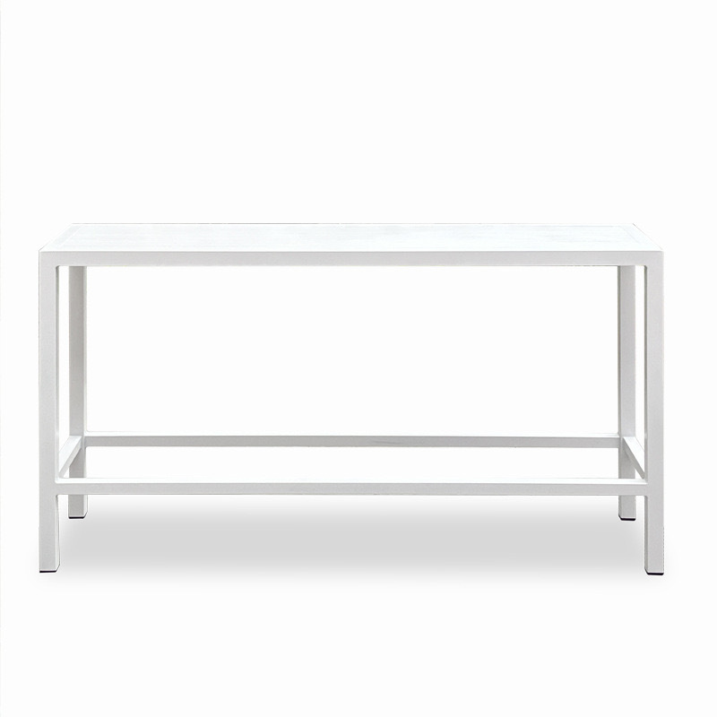 SOF Contemporary White Aluminum Alloy Outdoor Bar Table for Six