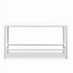 SOF Contemporary White Aluminum Alloy Outdoor Bar Table for Six