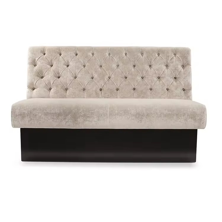SOF Elegant Four-Row Button-Tufted Velvet Dining Booth for Restaurant