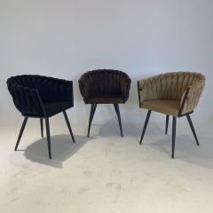 Sunrise Oriental Furniture WAVE velvet upholstered dining chair- black, brown, beige