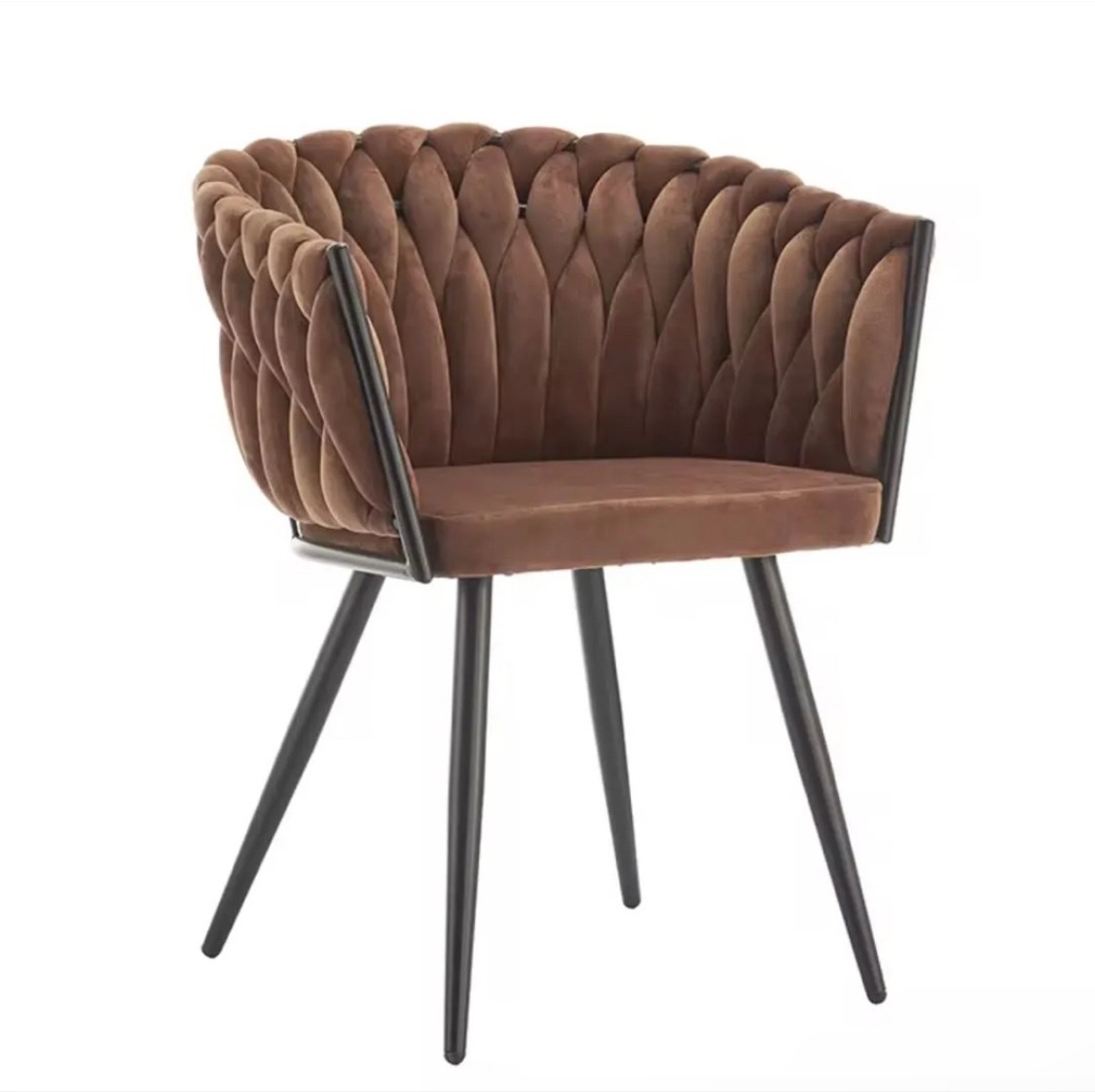Sunrise Oriental Furniture WAVE velvet upholstered dining chair- black, brown, beige