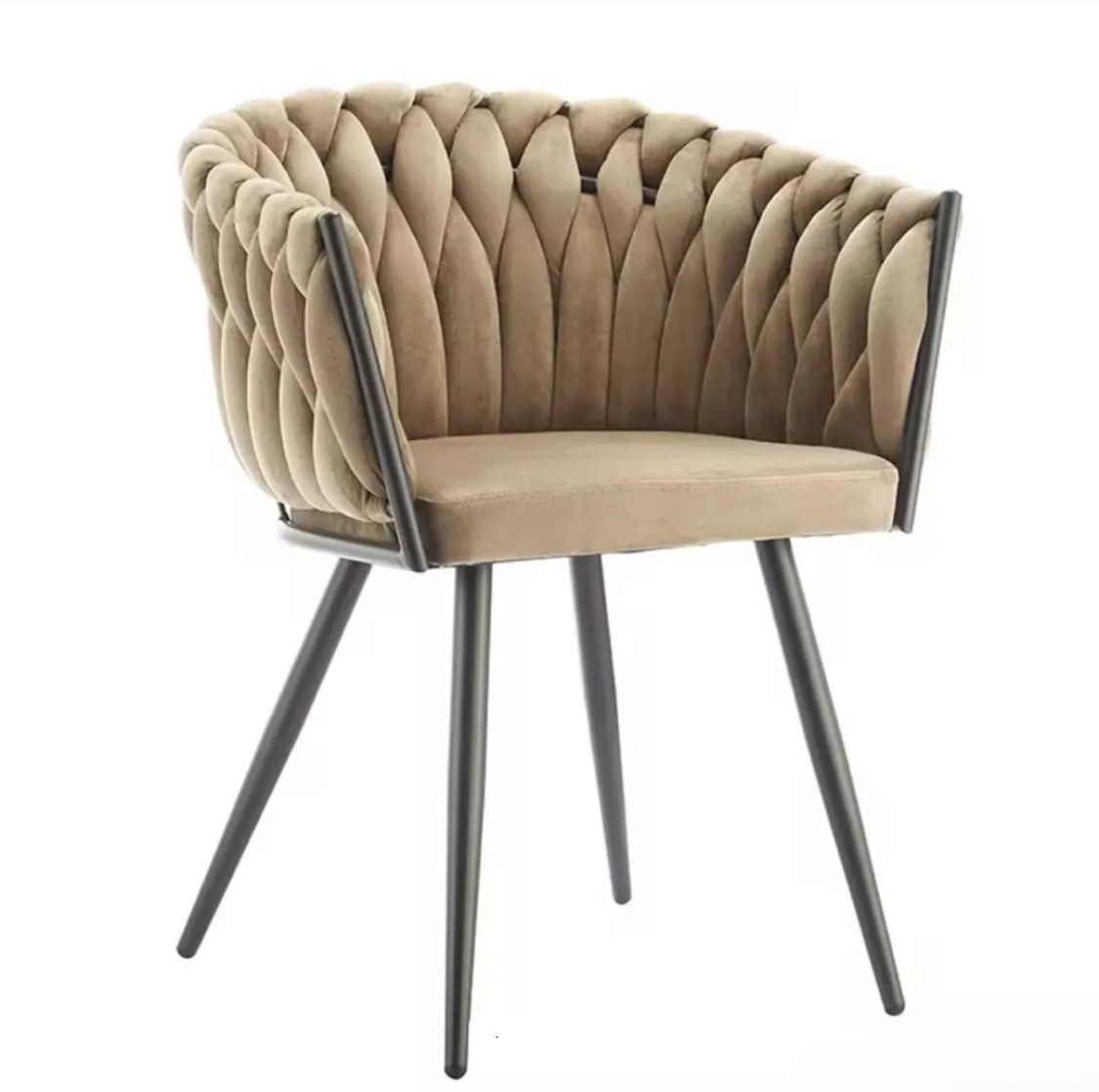 Sunrise Oriental Furniture WAVE velvet upholstered dining chair- black, brown, beige