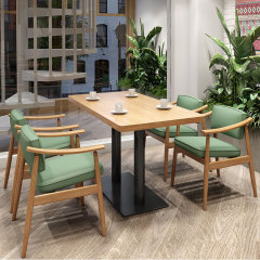 Sunrise Oriental Furniture Custom Simple Style Casual Solid Wood Cafe Fastfood Restaurant Furniture Chairs and Tables Set