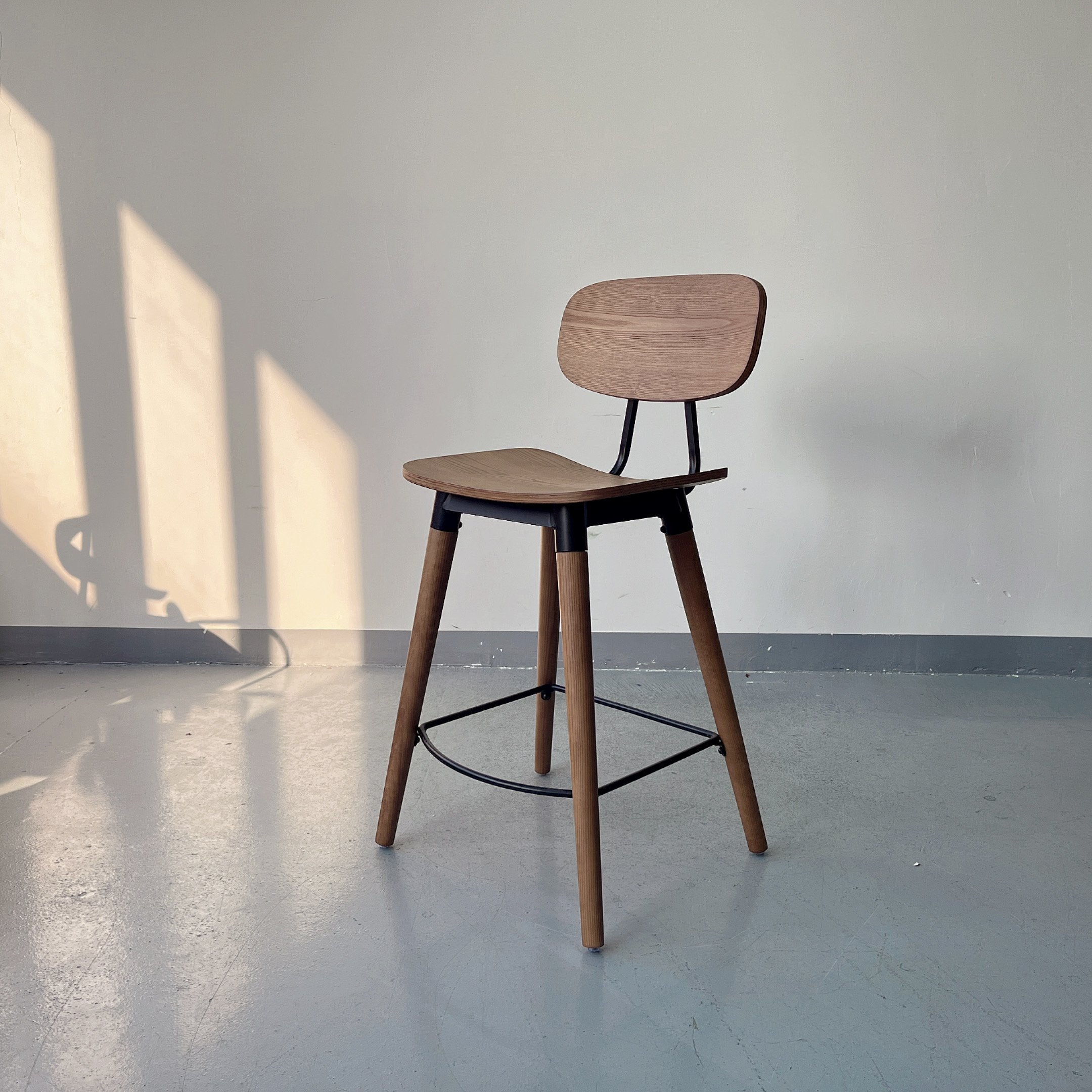 Sunrise Oriental Furniture- Esedra Industrial Wood Counter Top Stools Black