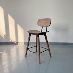 Sunrise Oriental Furniture- Esedra Industrial Wood Counter Top Stools Black