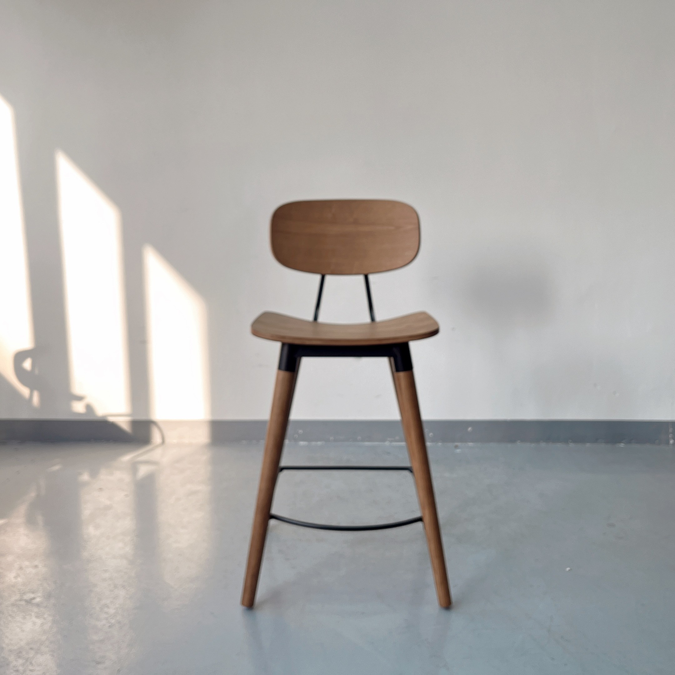 Sunrise Oriental Furniture- Esedra Industrial Wood Counter Top Stools Black