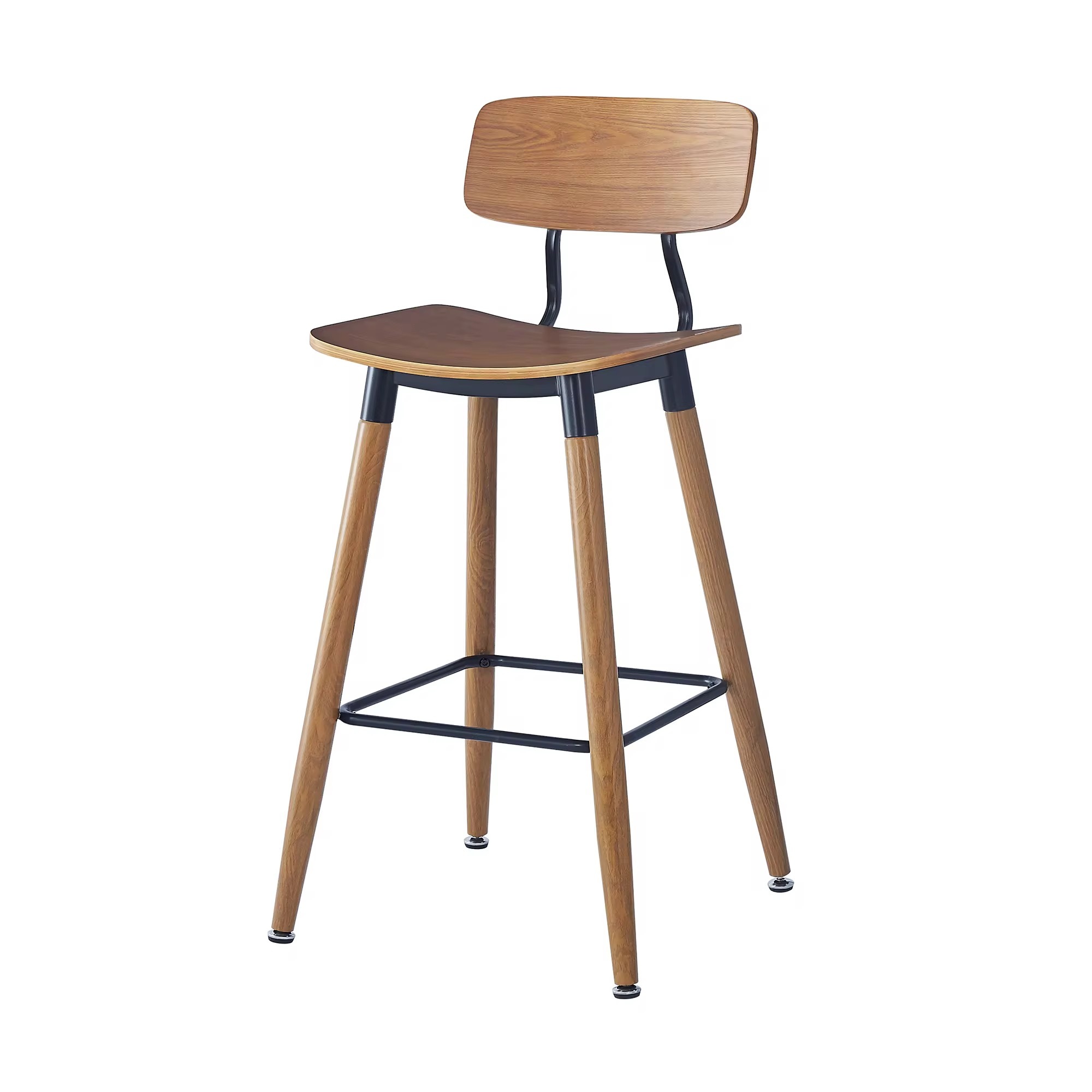 Sunrise Oriental Furniture- Esedra Industrial Wood Counter Top Stools Black