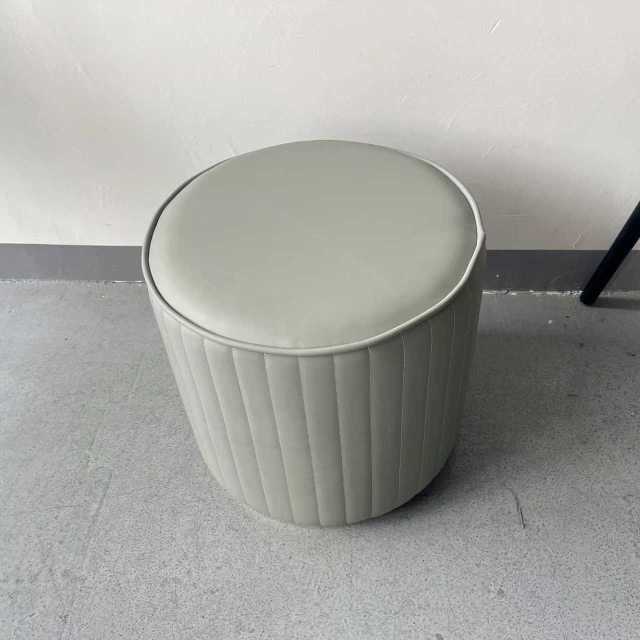Sunrise Oriental Furniture - the Kasino Stool Modern Round Leather Ottoman