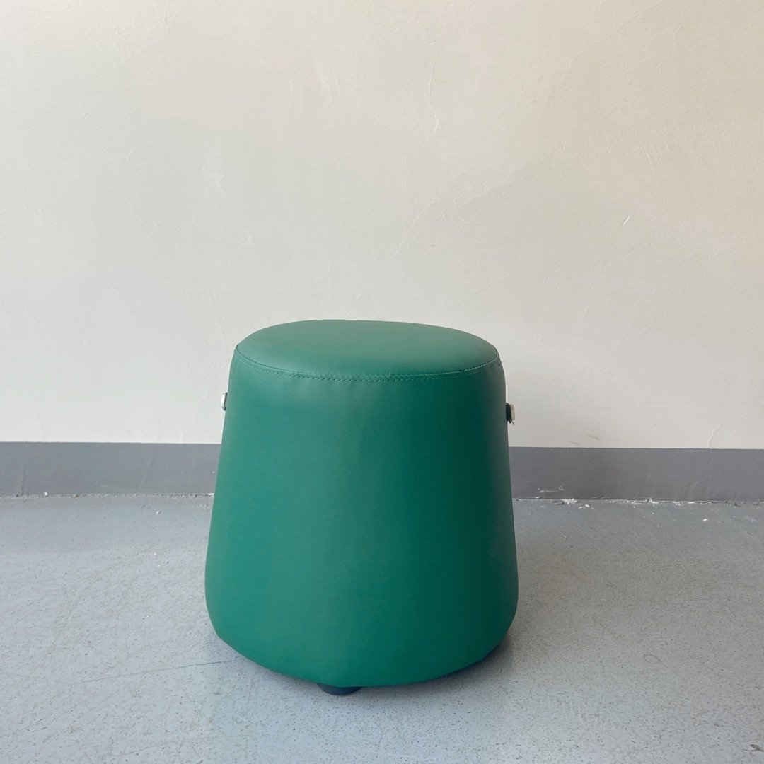 Sunrise Oriental Furniture - Pouf With Faux Leather Strap in Green Color