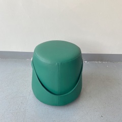 Sunrise Oriental Furniture - Pouf With Faux Leather Strap in Green Color