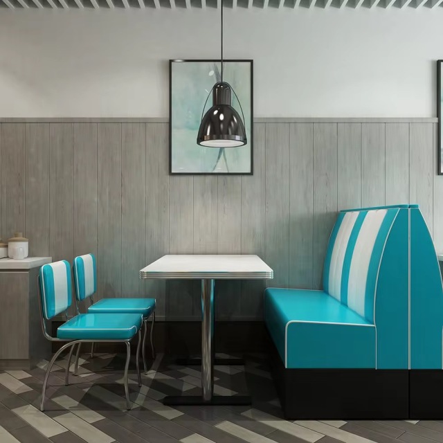 Sunrise Oriental Furniture- Diner Furniture American Vintage 50s Style Retro Restaurant Furniture Restaurant Table and Chair Dining Set