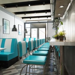 Sunrise Oriental Furniture- Diner Furniture American Vintage 50s Style Retro Restaurant Furniture Restaurant Table and Chair Dining Set