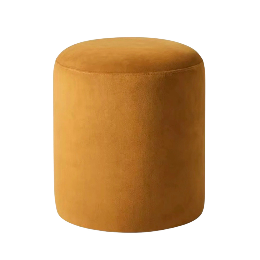 Sunrise Oriental Furniture- Victoria Plush Velvet Round Foot Stool Pouffe