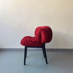 Sunrise Oriental Furniture Edra Red Velvet Accent Chair