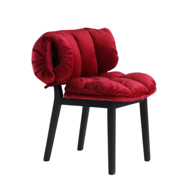 Sunrise Oriental Furniture Edra Red Velvet Accent Chair