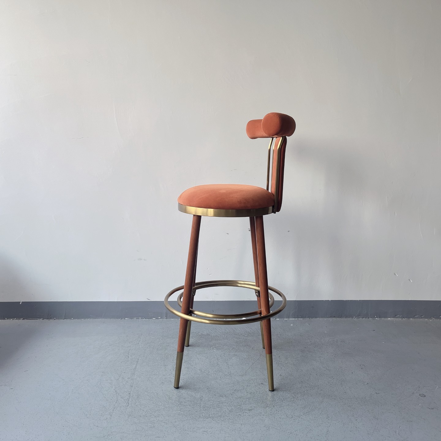 Sunrise Oriental Furniture - the Moris Modern Luxury Velvet Fabric Bar Stool Chair