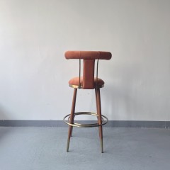 Sunrise Oriental Furniture - the Moris Modern Luxury Velvet Fabric Bar Stool Chair