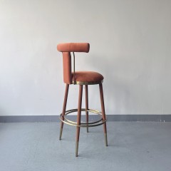 Sunrise Oriental Furniture - the Moris Modern Luxury Velvet Fabric Bar Stool Chair