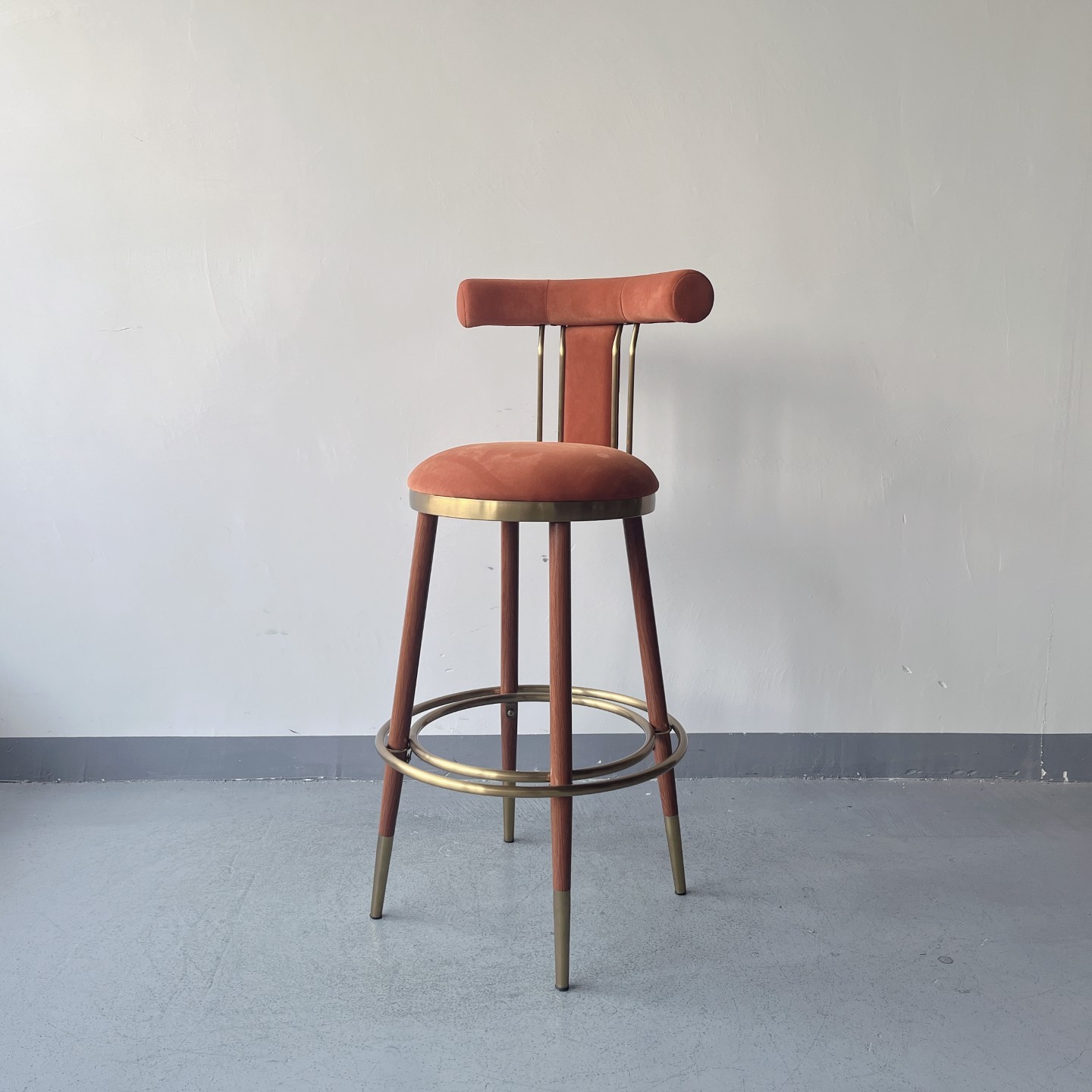 Sunrise Oriental Furniture - the Moris Modern Luxury Velvet Fabric Bar Stool Chair