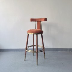 Sunrise Oriental Furniture - the Moris Modern Luxury Velvet Fabric Bar Stool Chair