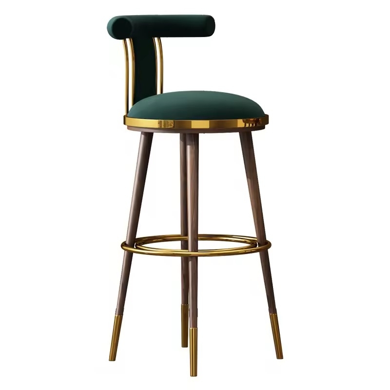 Sunrise Oriental Furniture - the Moris Modern Luxury Velvet Fabric Bar Stool Chair