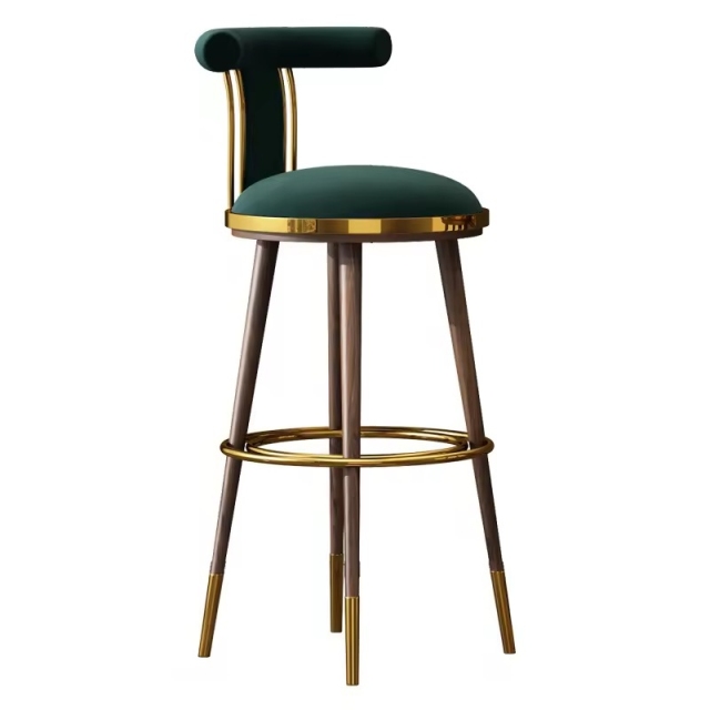 Sunrise Oriental Furniture - the Moris Modern Luxury Velvet Fabric Bar Stool Chair