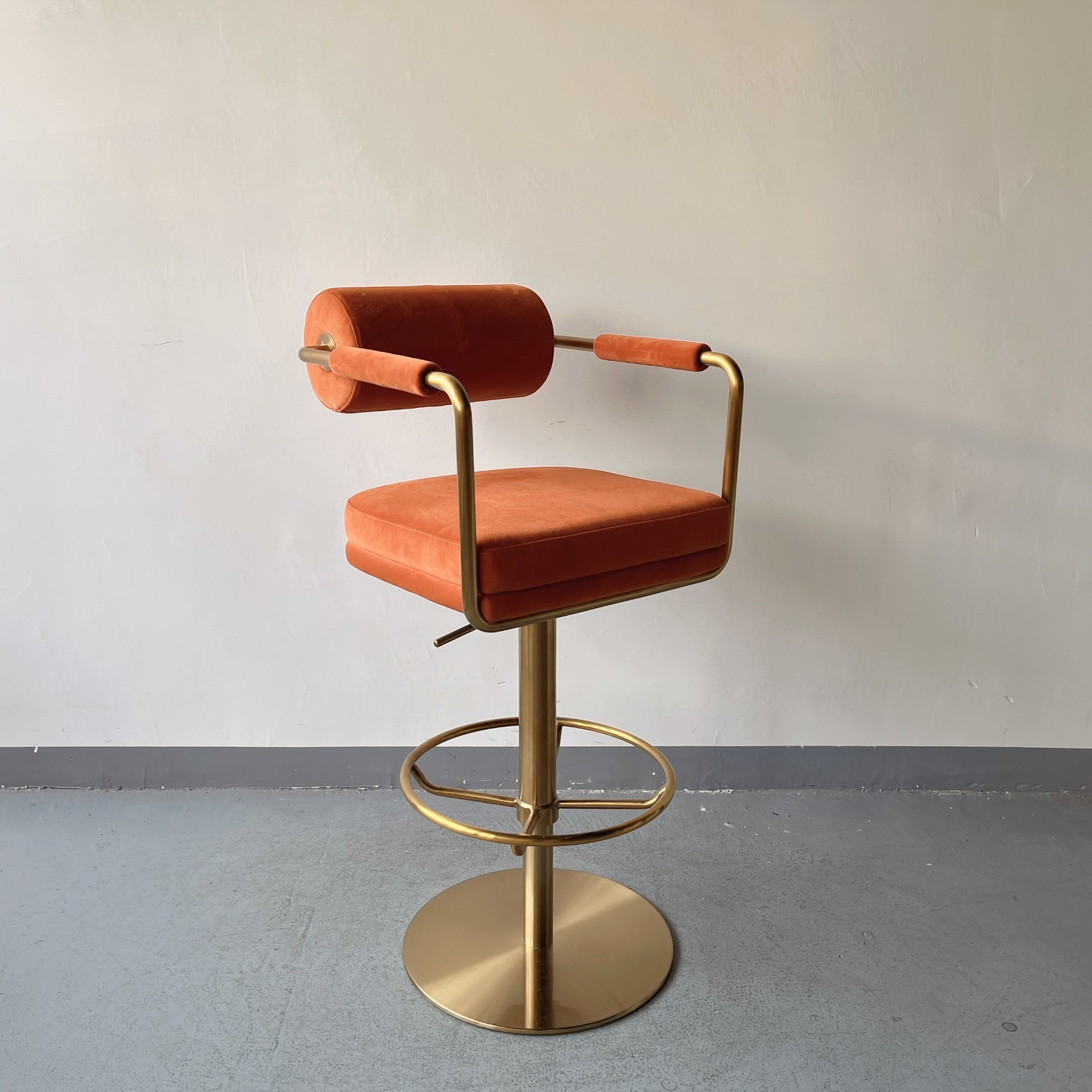 Sunrise Oriental Furniture - the Anderson Velvet Brass Counter Stool