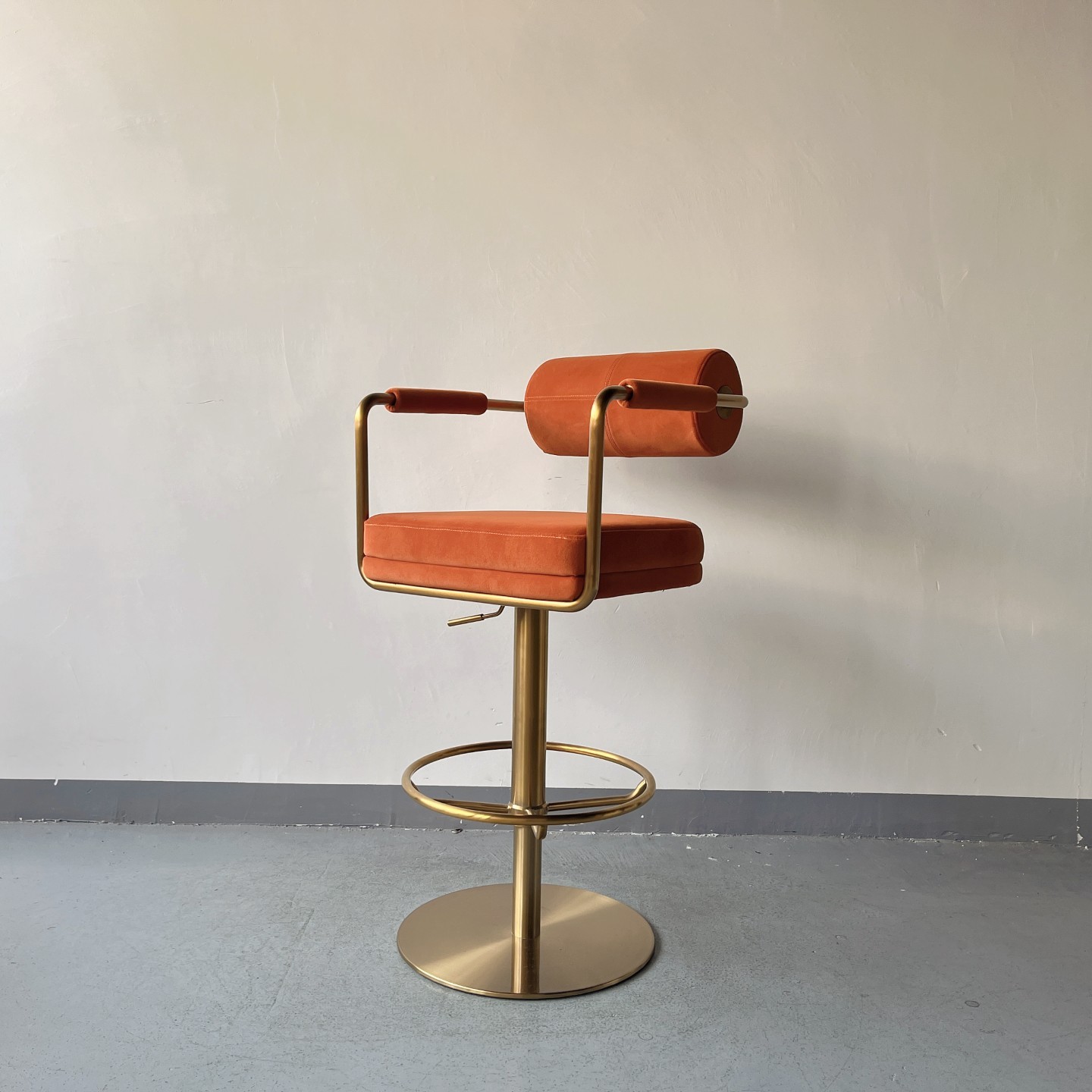 Sunrise Oriental Furniture - the Anderson Velvet Brass Counter Stool