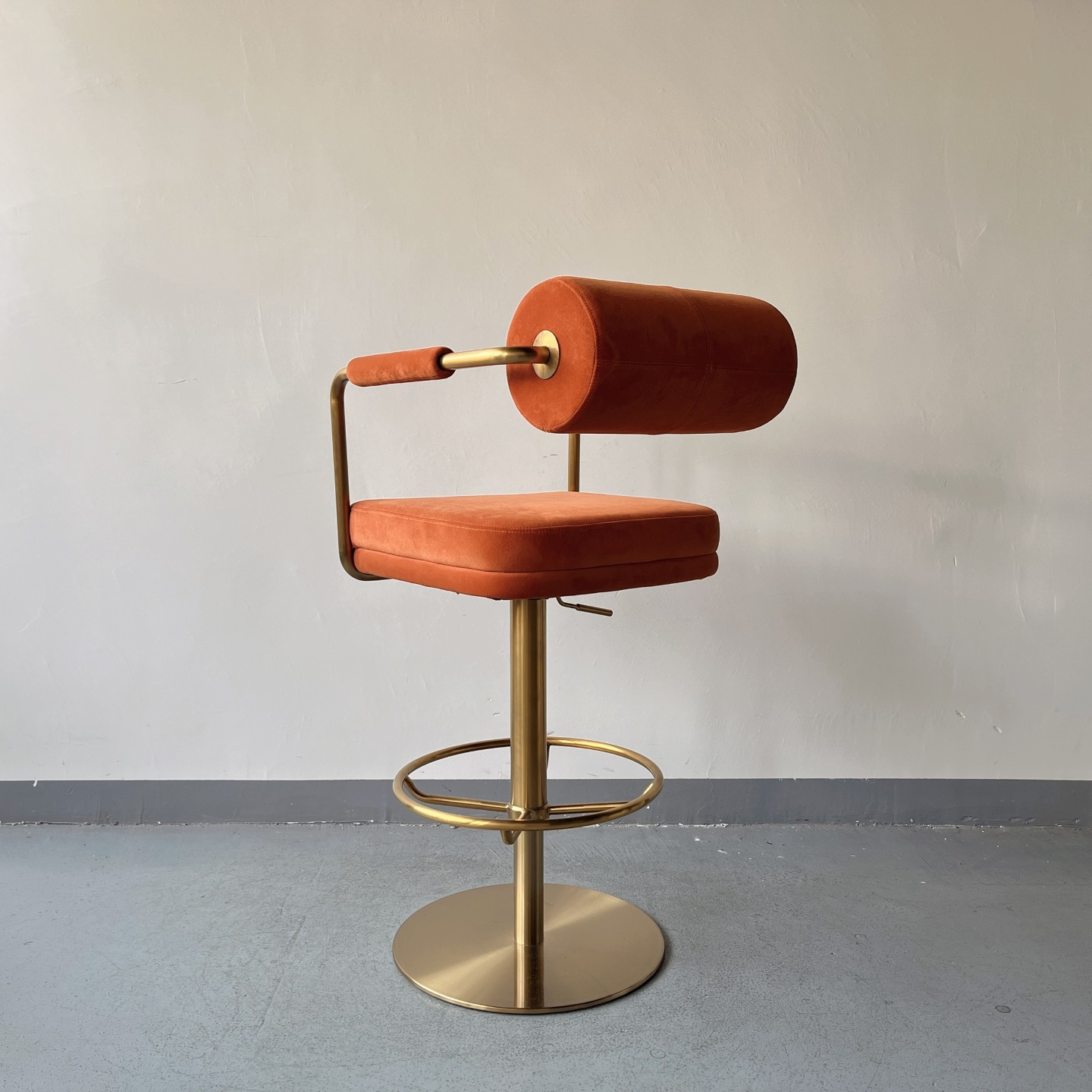 Sunrise Oriental Furniture - the Anderson Velvet Brass Counter Stool