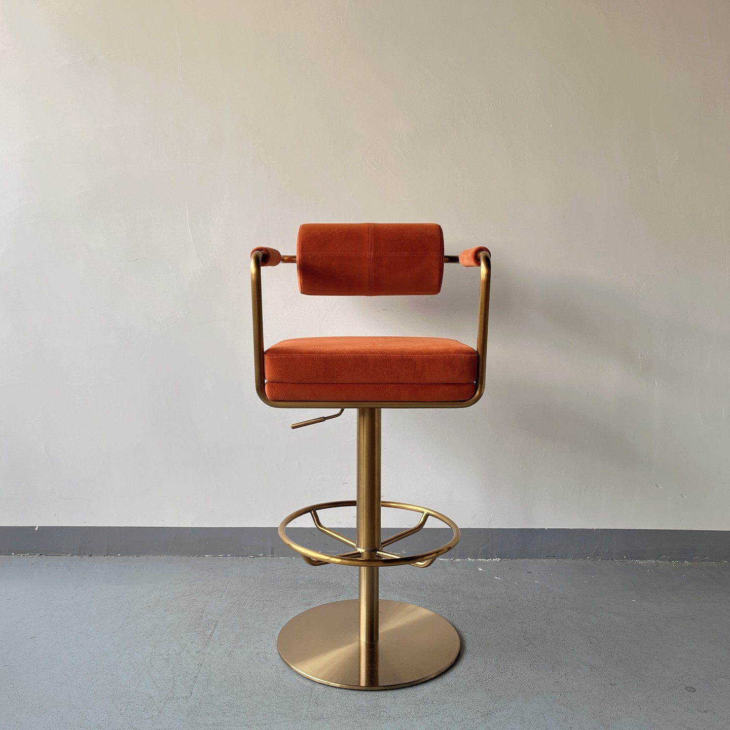 Sunrise Oriental Furniture - the Anderson Velvet Brass Counter Stool