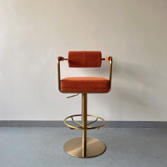 Sunrise Oriental Furniture - the Anderson Velvet Brass Counter Stool