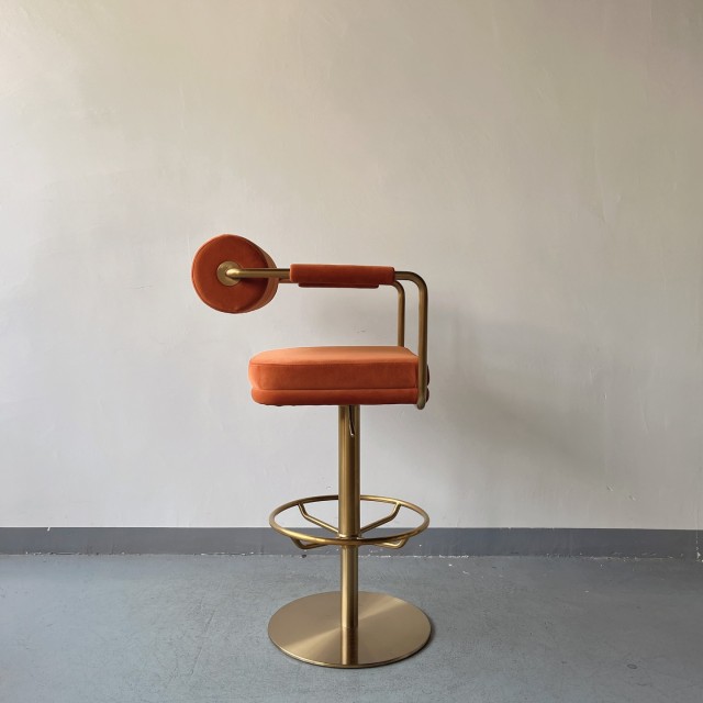 Sunrise Oriental Furniture - the Anderson Velvet Brass Counter Stool