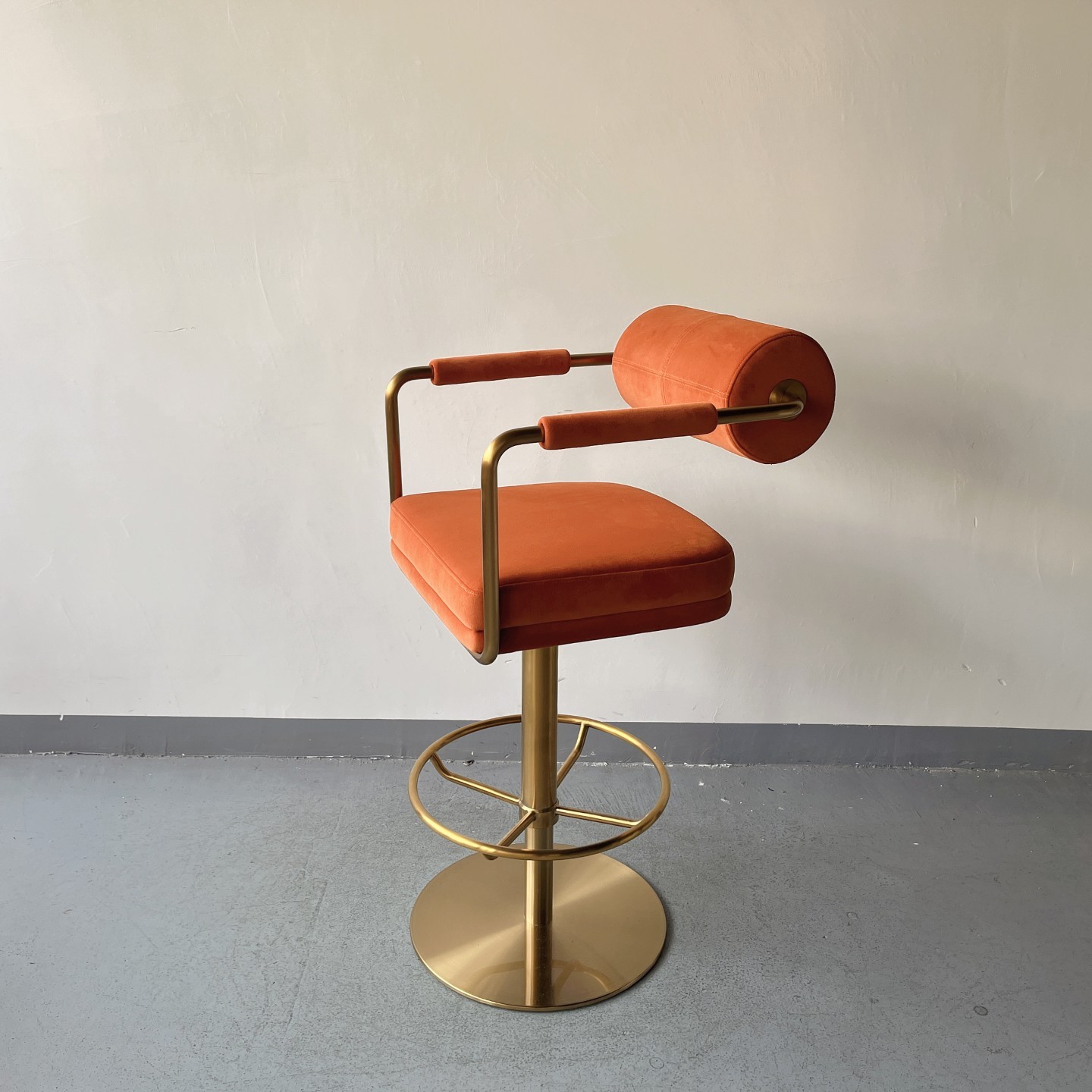 Sunrise Oriental Furniture - the Anderson Velvet Brass Counter Stool