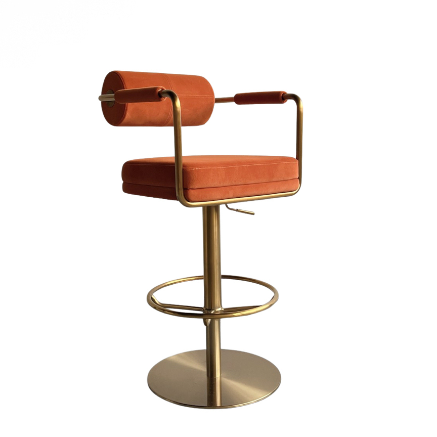 Sunrise Oriental Furniture - the Anderson Velvet Brass Counter Stool