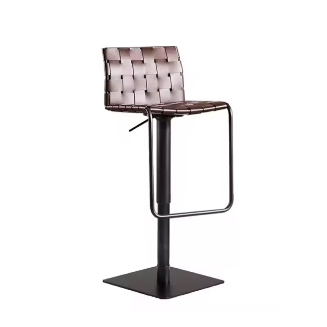 Sunrise Oriental Furniture - the Luxe Modern Saddle Leather Bar Stool