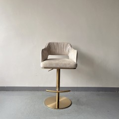 Sunrise Oriental Furniture - the Bella Adjustable Swivel Bar Stool (Pleated Style)