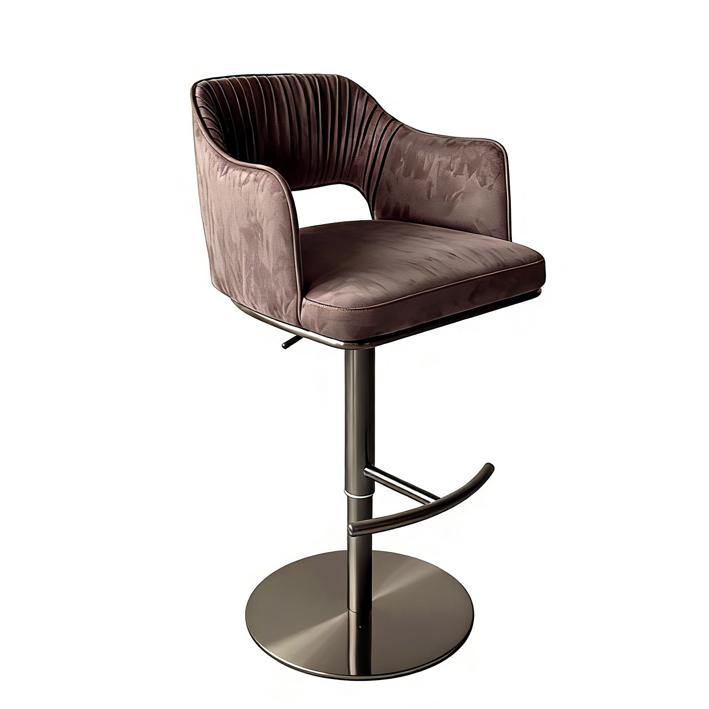 Sunrise Oriental Furniture - the Bella Adjustable Swivel Bar Stool (Pleated Style)