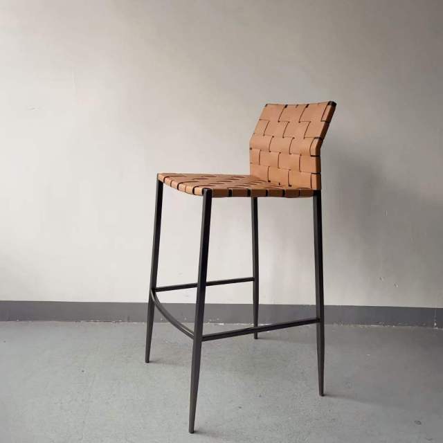 Sunrise Oriental Furniture - the Ibaraki Leather Bar Stool