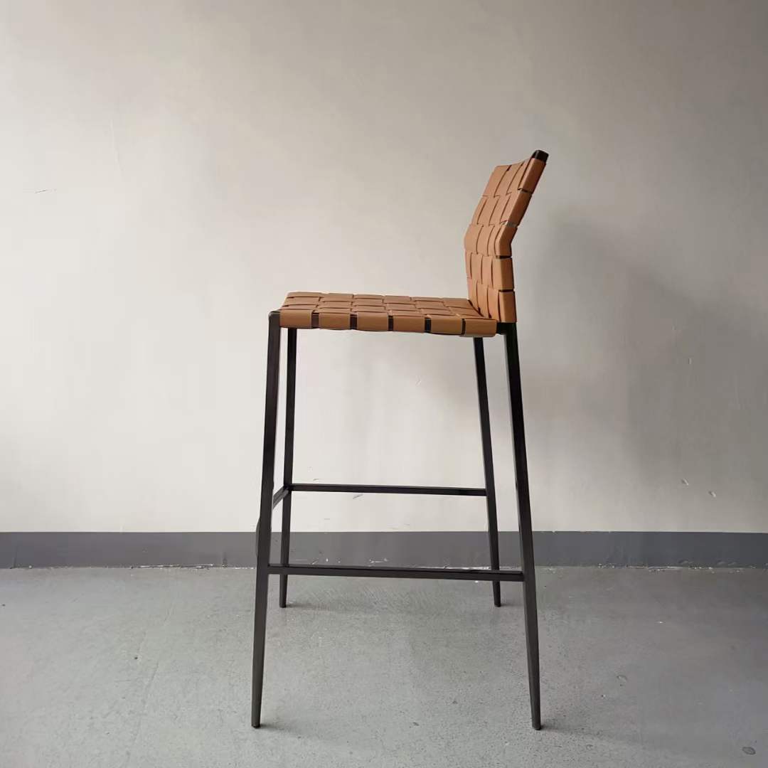 Sunrise Oriental Furniture - the Ibaraki Leather Bar Stool