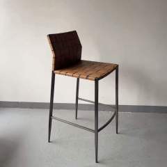 Sunrise Oriental Furniture - the Ibaraki Leather Bar Stool