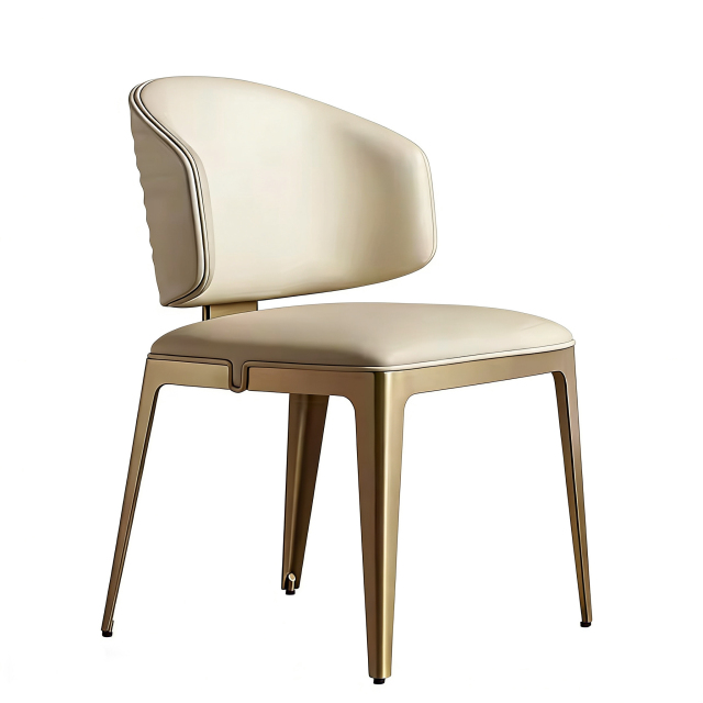 Sunrise Oriental Furniture - the Sybilla Beige Leather Dining Chair