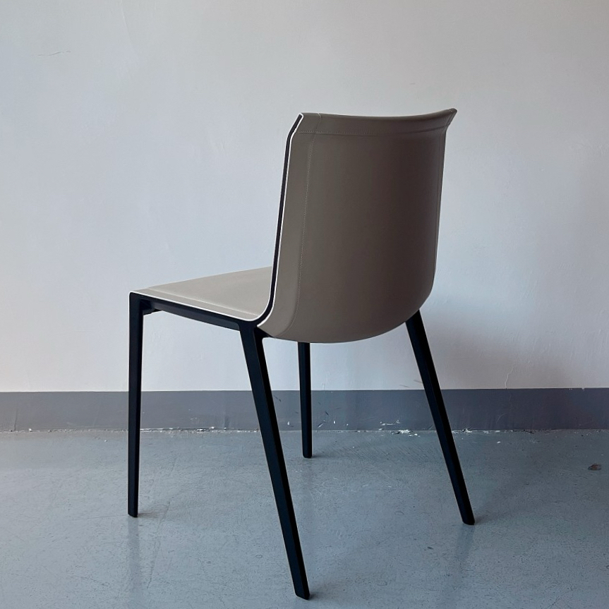 Sunrise Oriental Furniture - the Norbury Leather Aluminum Dining Chair