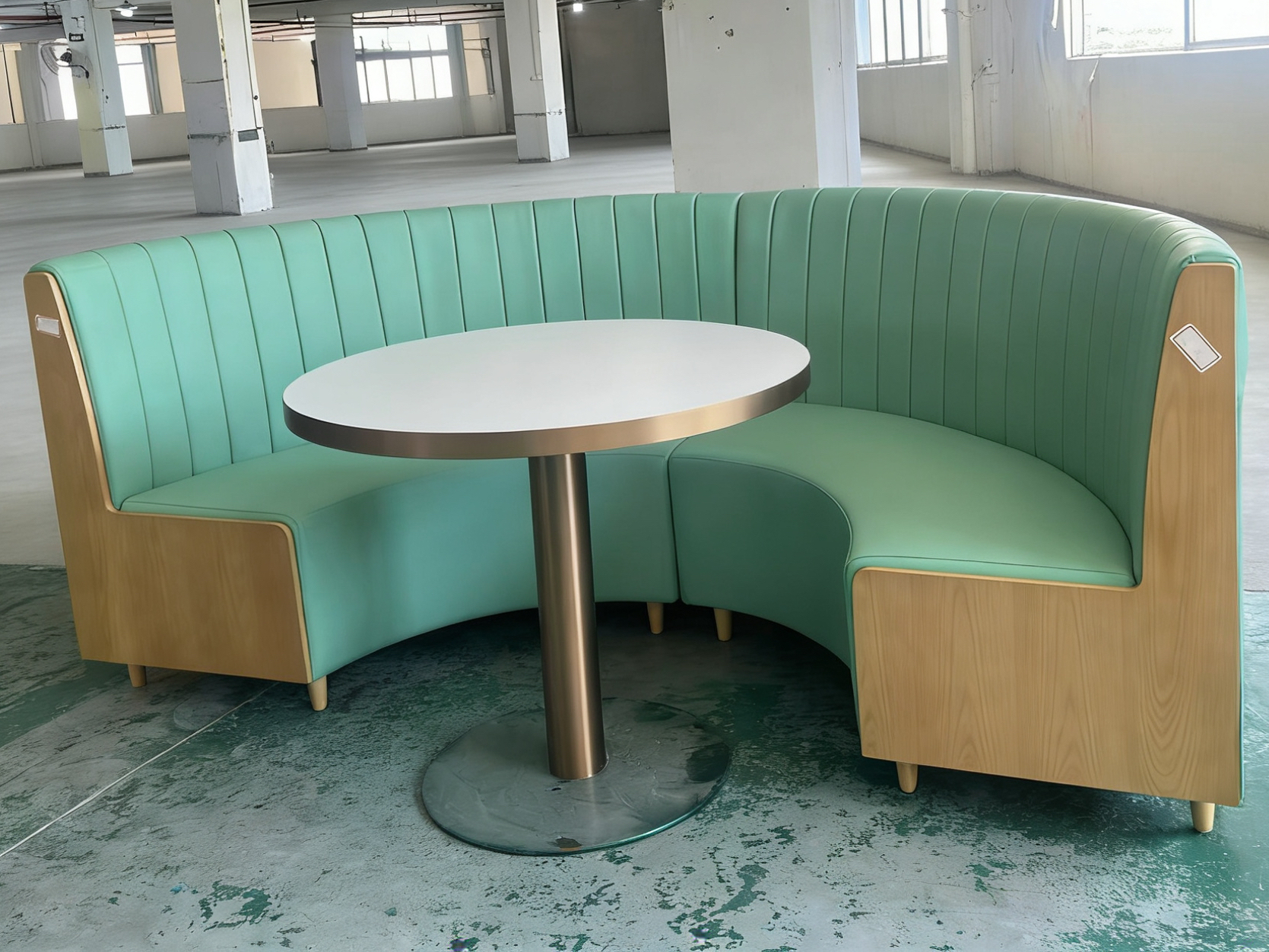 package solution restaurant solid wood sofa commercial cafe dessert cake shop restaurant seating booth chair for sale