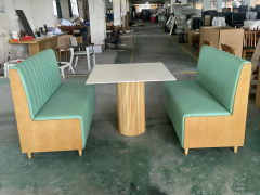 package solution restaurant solid wood sofa commercial cafe dessert cake shop restaurant seating booth chair for sale