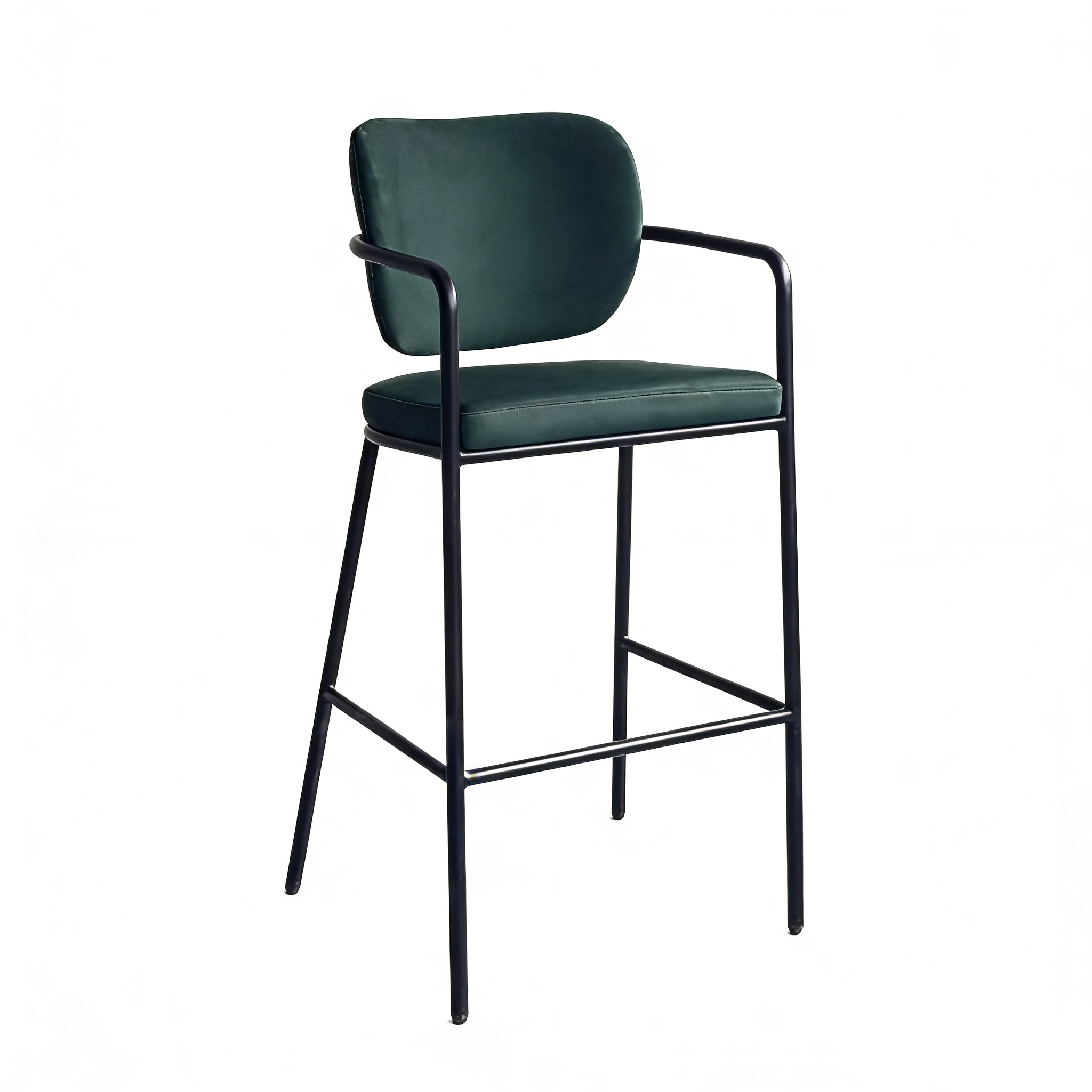 Sunrise Oriental Furniture - the Benson Upholstered Green Velvet Bar Stool