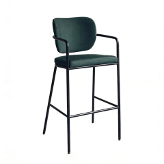 Sunrise Oriental Furniture - the Benson Upholstered Green Velvet Bar Stool