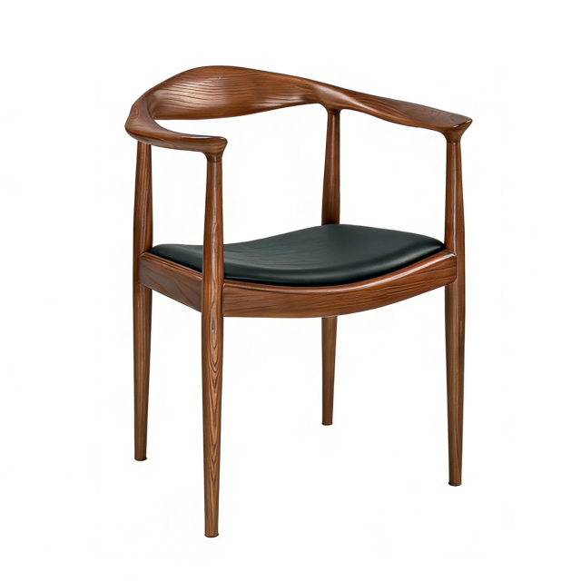 SOF the JFK Arm Chair with Wood Legs and Upholstered Seats for Kitchen & Dining