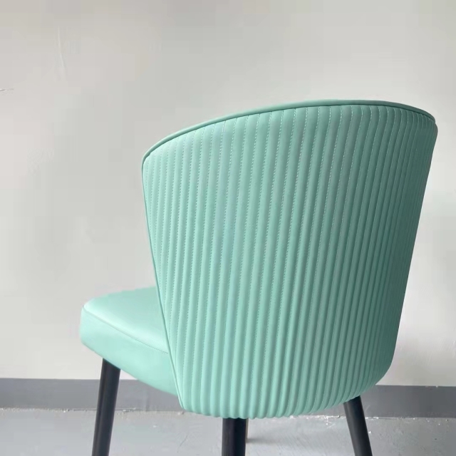rounded backrest design leather dining chair