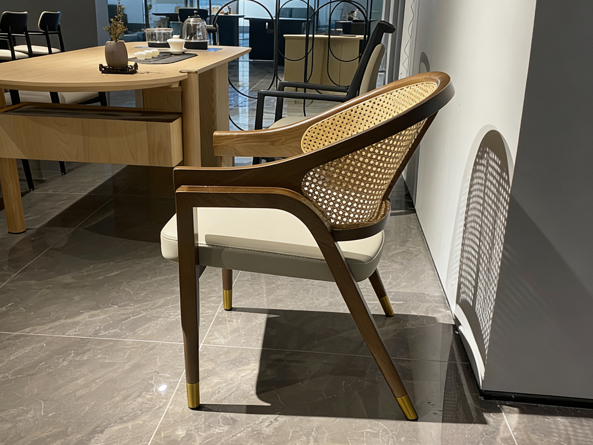 CANARI Armchair Solid Wood Chairs Rattan Chairs for Home Bars Hotels and Restaurants